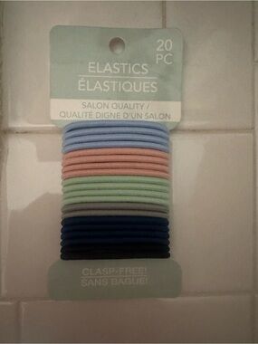 20pc Pastel & Navy Hair Elastics Set